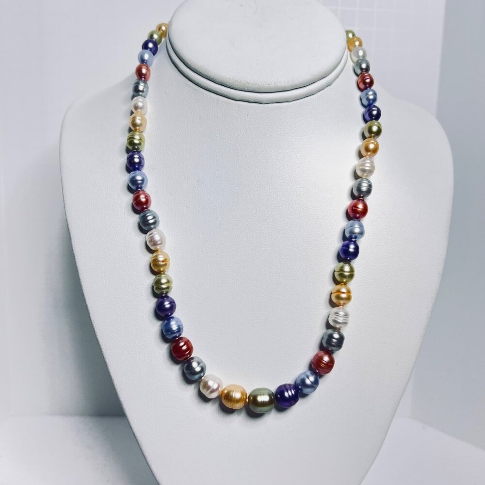 Honora Pastel Colors Graduated Freshwater Baroque Pearl Necklace (6039)